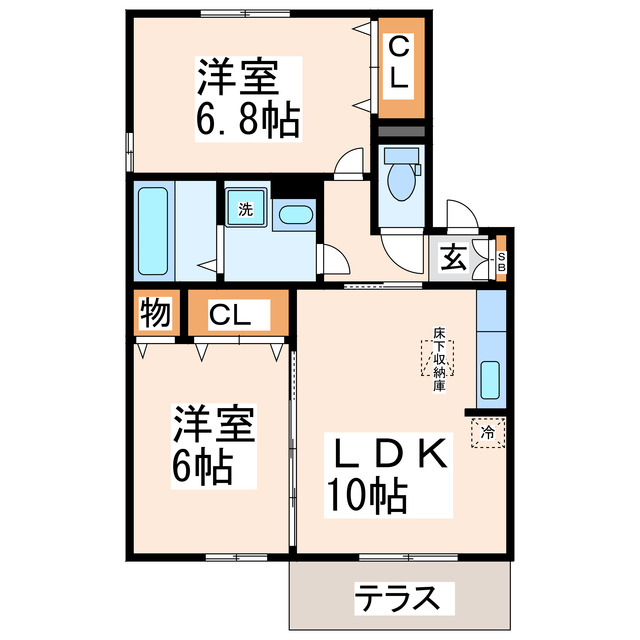 菊池郡菊陽町大字津久礼のアパートの間取り