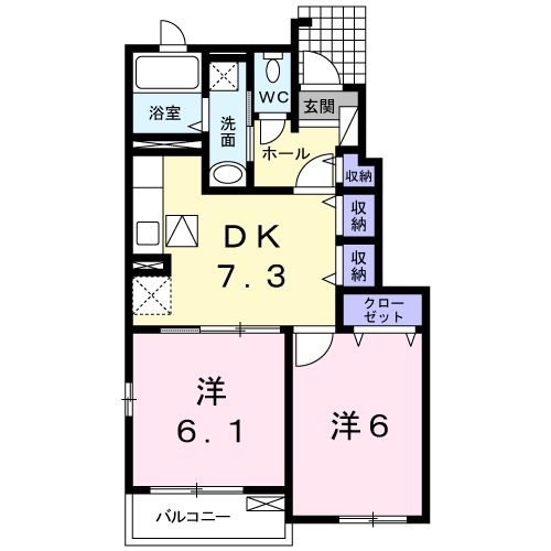 【直方市大字感田のアパートの間取り】