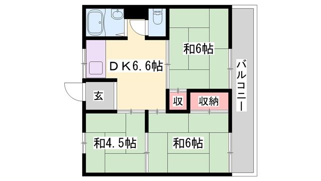 高砂市伊保港町のアパートの間取り