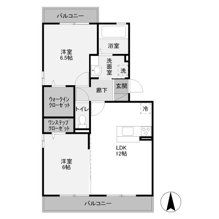 館林市美園町のアパートの間取り