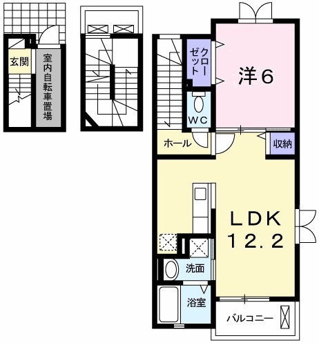 神戸市垂水区千代が丘のアパートの間取り