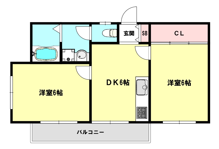 神戸市北区鈴蘭台西町のマンションの間取り