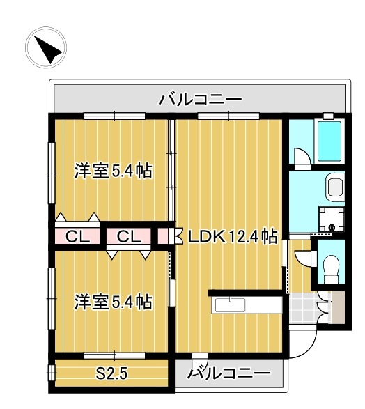 繁多川５丁目賃貸マンションの間取り