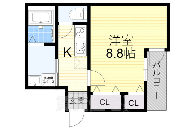 大阪市城東区古市のアパートの間取り