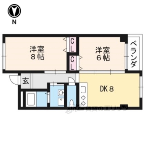 京都市伏見区深草池ノ内町のマンションの間取り