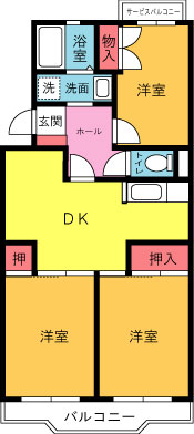 シャルム三友の間取り