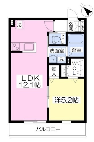 久喜市本町のアパートの間取り