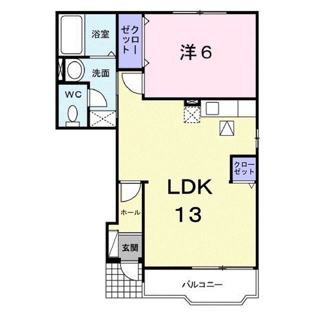 福山市坪生町のアパートの間取り
