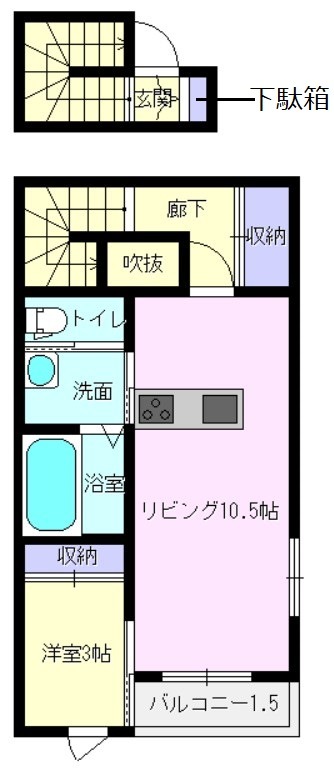 ドルチェ・ヴィータ東山代Bの間取り