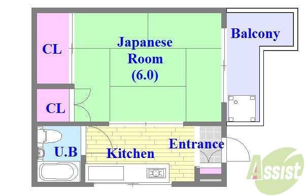 神戸市須磨区若木町のマンションの間取り