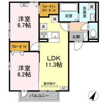 逗子市久木のアパートの間取り