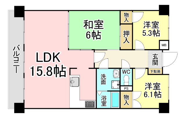 クラブハウス企救丘の間取り