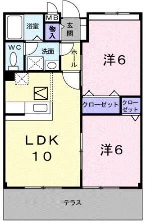 愛知郡愛荘町愛知川のアパートの間取り