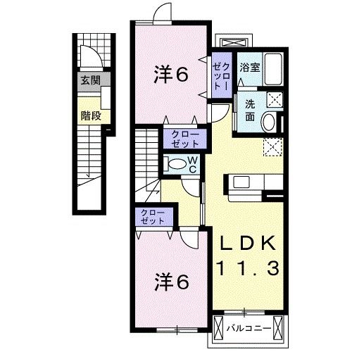 橋本市高野口町応其のアパートの間取り