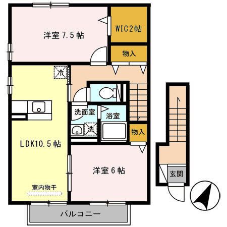 たつの市新宮町新宮のアパートの間取り