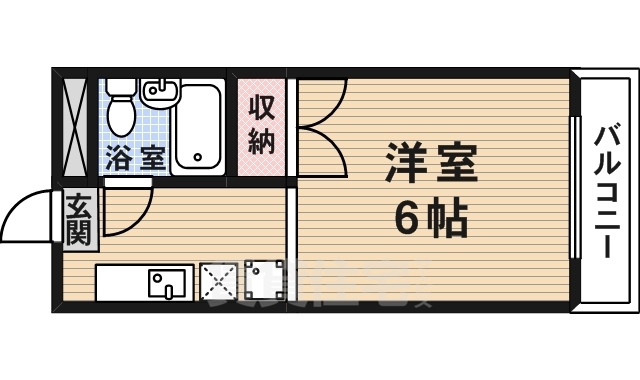 京都市伏見区深草直違橋８丁目のマンションの間取り