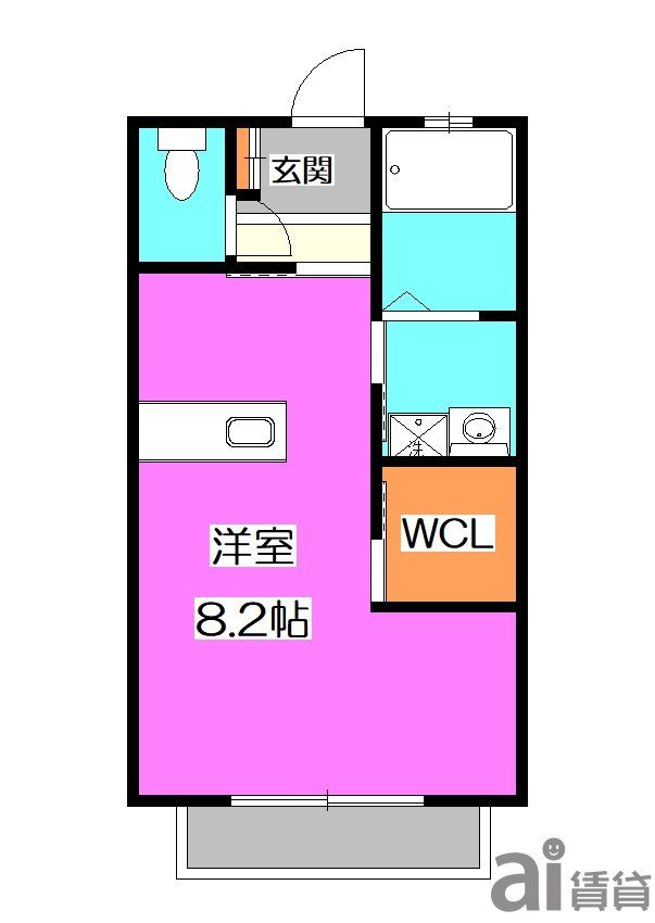 川越市旭町のアパートの間取り