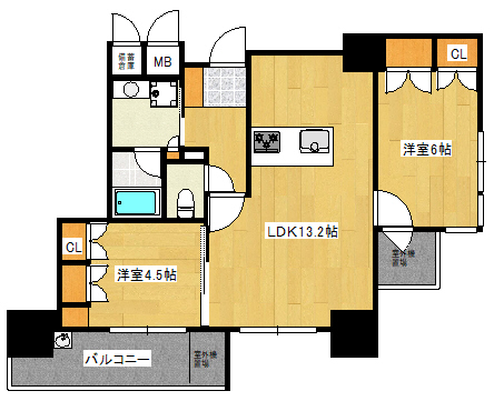 広島市南区的場町のマンションの間取り