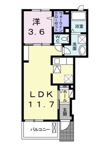 【遠田郡涌谷町字刈萱町のアパートの間取り】