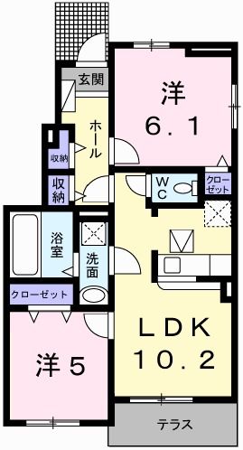 神崎郡福崎町福崎新のアパートの間取り