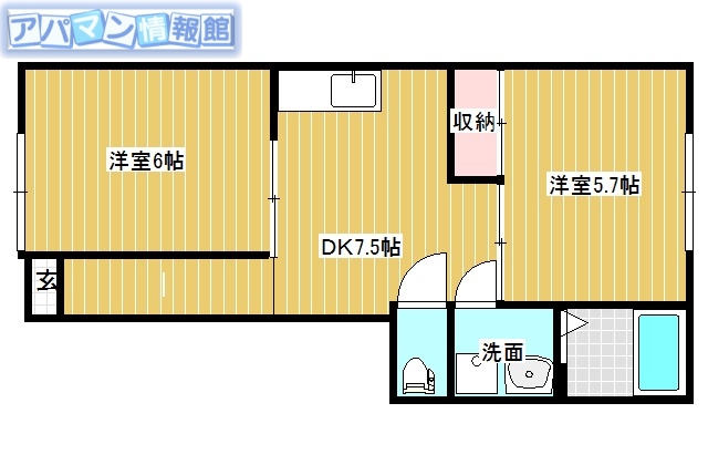 黄金ハイツ友和6号棟の間取り