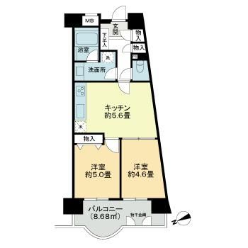 大田区矢口のマンションの間取り