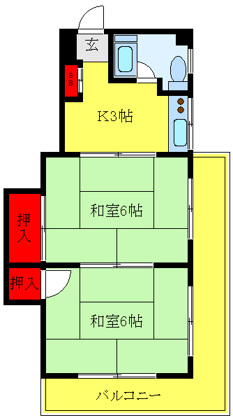 【板橋区坂下のマンションの間取り】
