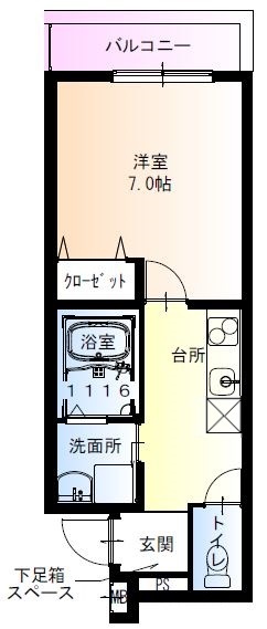 尼崎市南七松町のアパートの間取り