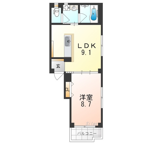 【堺市北区北長尾町のマンションの間取り】