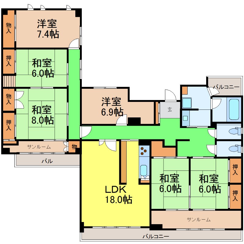 名古屋市瑞穂区明前町のマンションの間取り