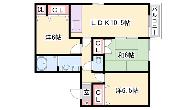 メゾンソレーユＢ棟の間取り