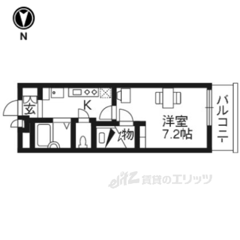 京都市伏見区桃山町大島のマンションの間取り