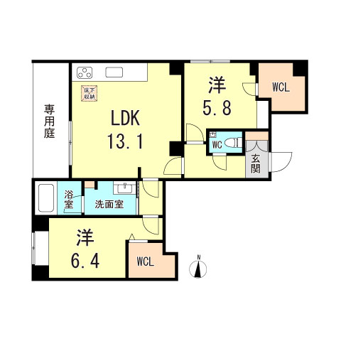 神戸市須磨区潮見台町のマンションの間取り