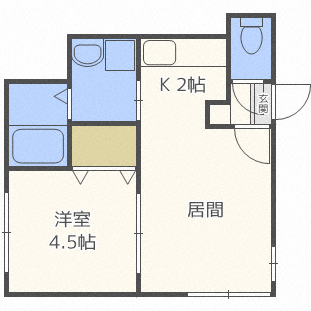 札幌市中央区南四条西のアパートの間取り