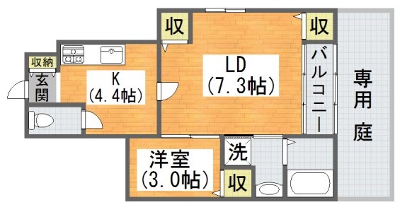 大阪市平野区長吉長原西のアパートの間取り