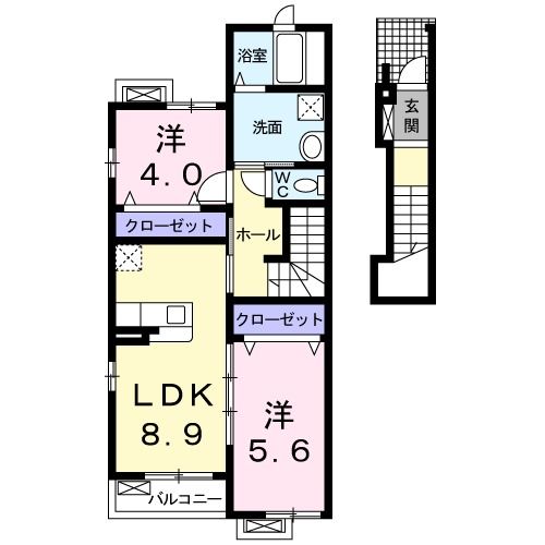 名張市平尾のアパートの間取り