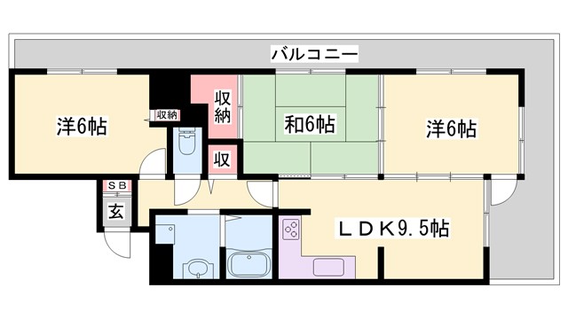 ライオンズマンション姫路の間取り