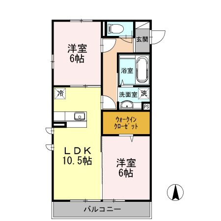 藤沢市鵠沼石上のアパートの間取り