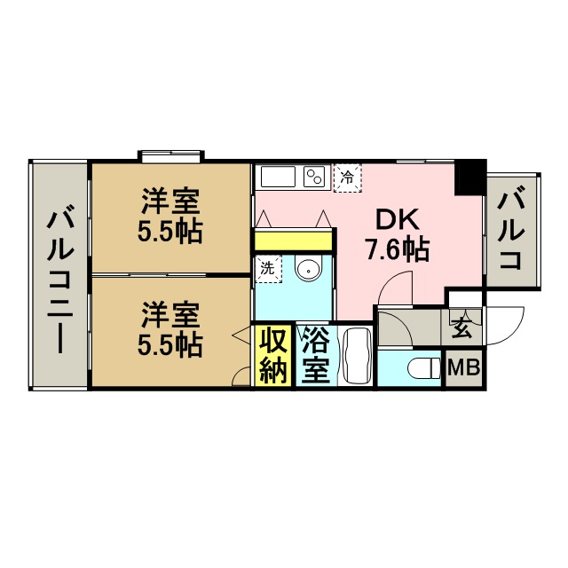 Ｓ ＦＯＲＴ福岡東の間取り