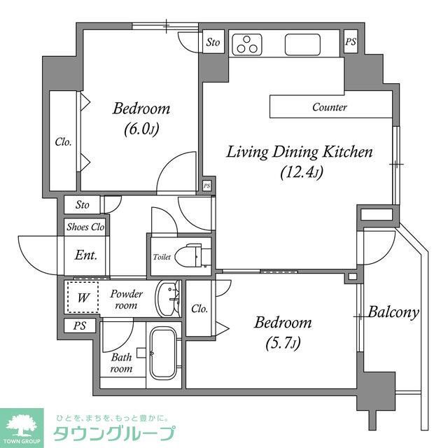 北区滝野川のマンションの間取り