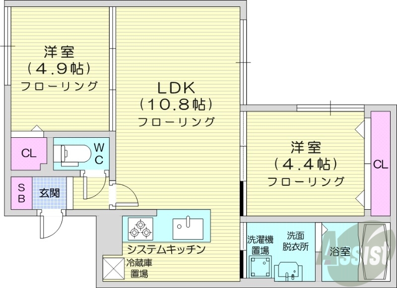 ラピスブラオN27の間取り