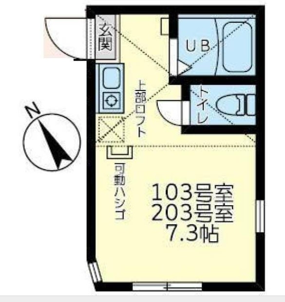 横浜市南区六ツ川のアパートの間取り