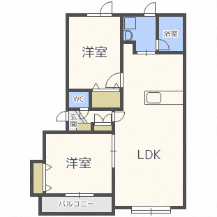札幌市北区篠路二条のアパートの間取り