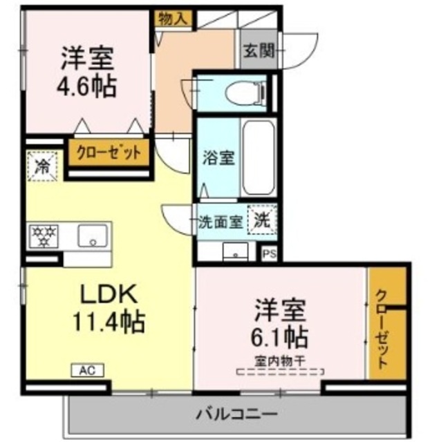 コンフォールえのき参番館の間取り