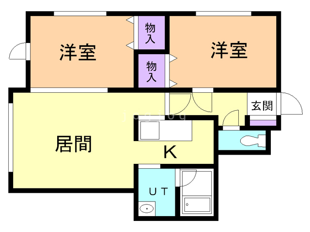 札幌市北区拓北五条のアパートの間取り