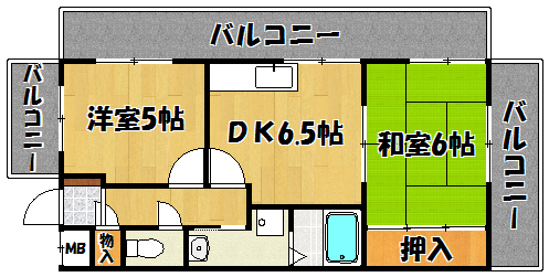 ロイヤルコーポ野添の間取り