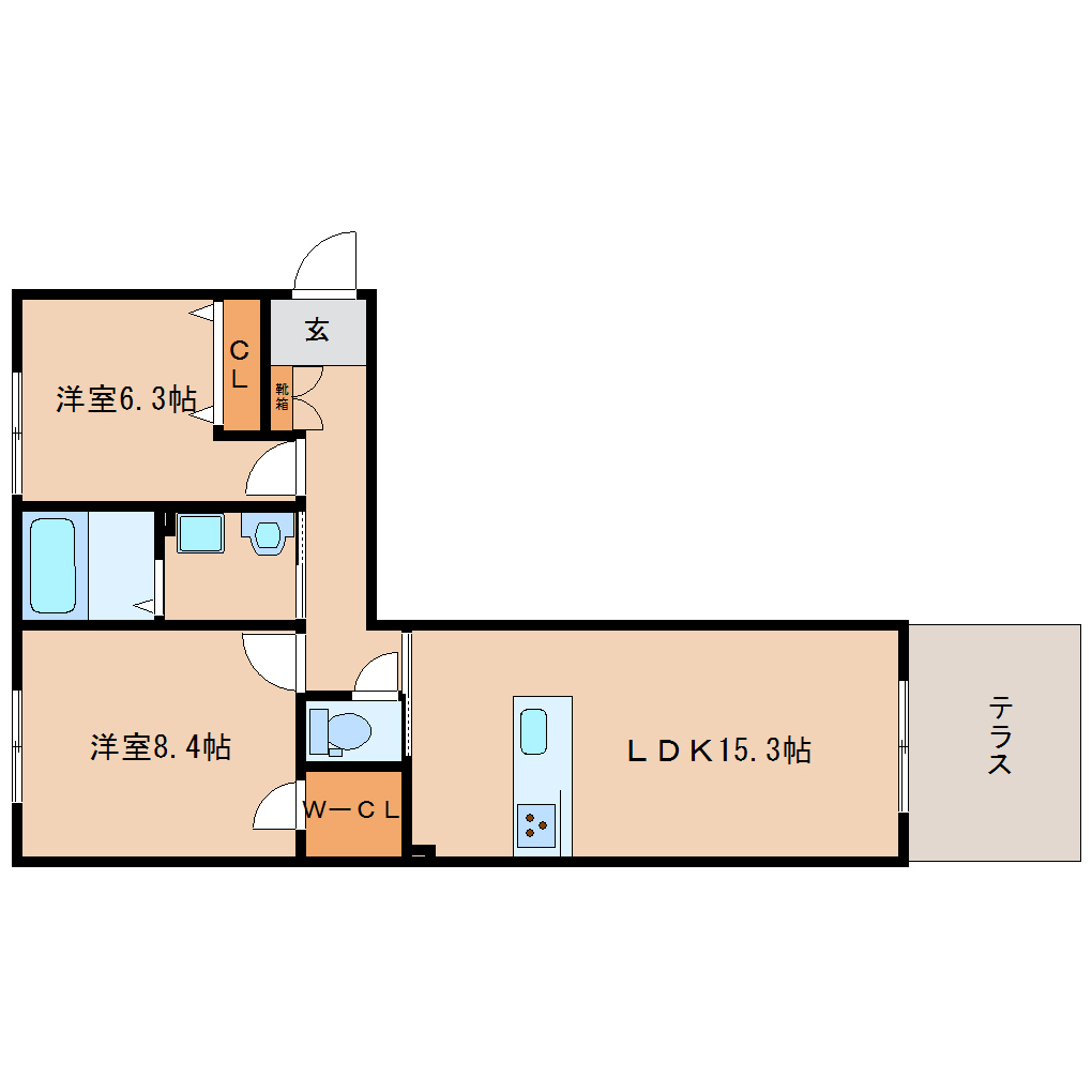 奈良市芝辻町のマンションの間取り