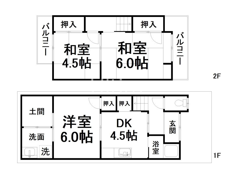 醍醐外山街道町 貸家の間取り写真