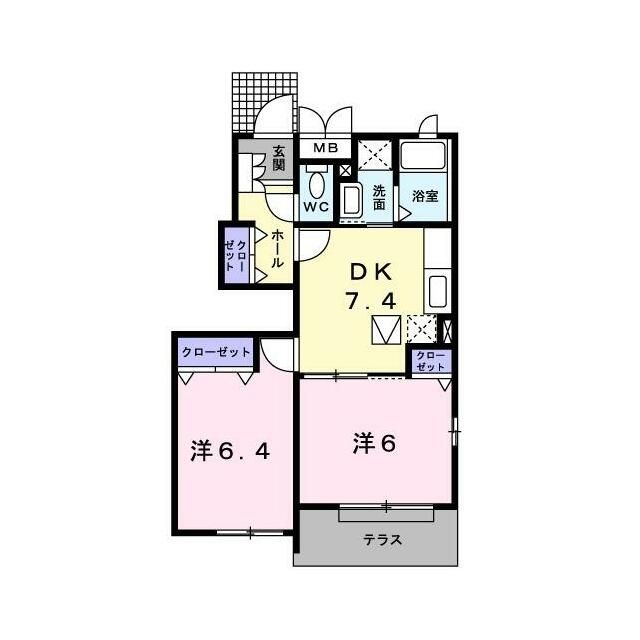 ＪＲ横浜線 小机駅 バス乗車時間：5分 最寄りバス停で下車 徒歩2分 2階建 築17年の間取り写真