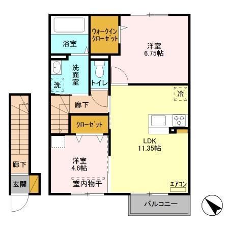 ＪＲ内房線 五井駅 徒歩6分 2階建 築11年の間取り写真